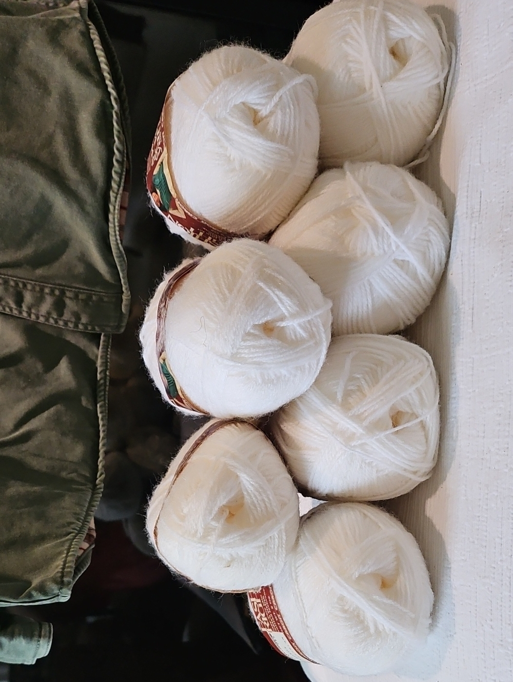 7 Bundles Of Caron Fashion Right White Yarn